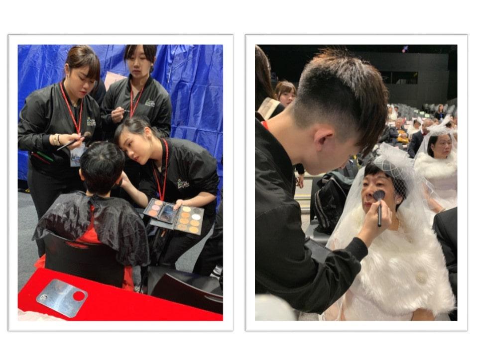 Activity Highlights of Wedding Make-up Service -Students are applying bridal make-up