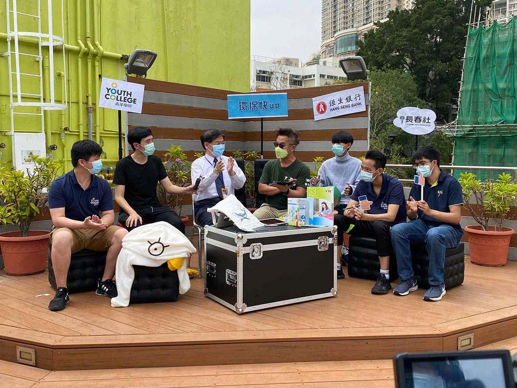 Business students participated in the “Environmental Talk Express” Live broadcasting programme by CAHK.