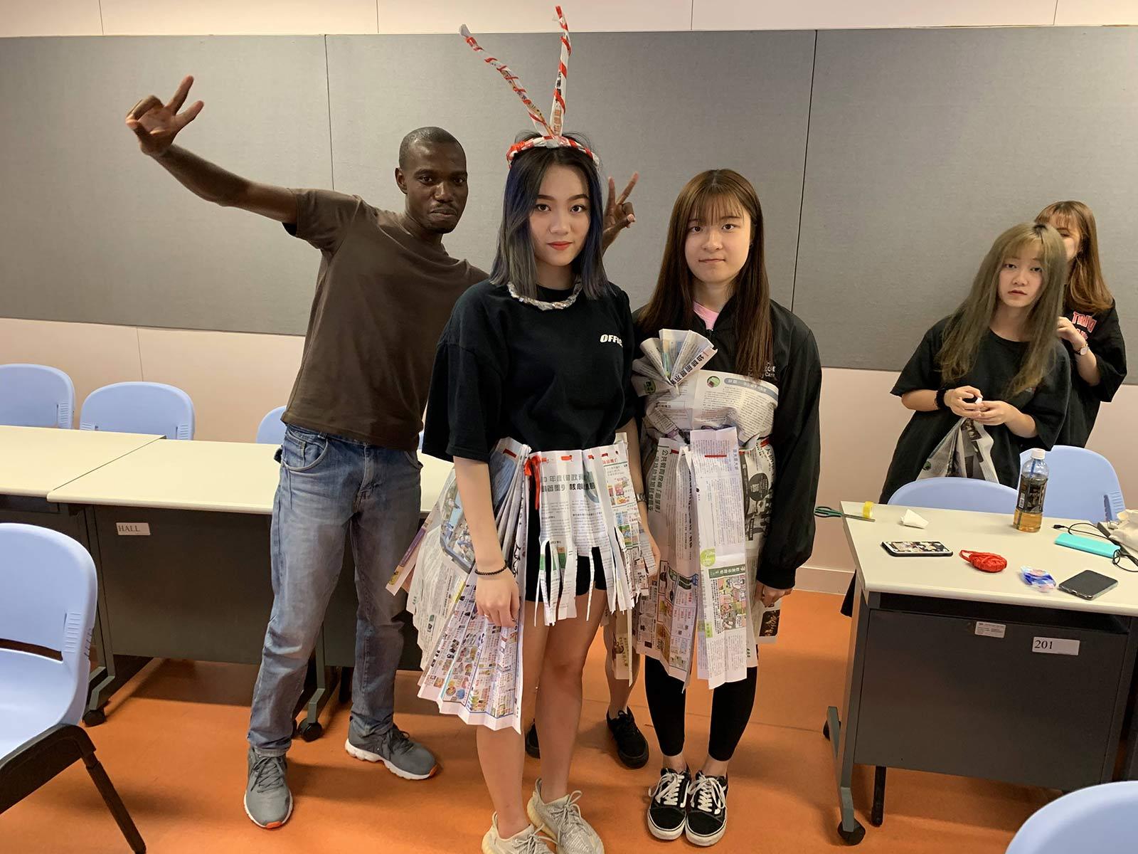 YC students teamed up to create unique African attire with environmentally-friendly materials.