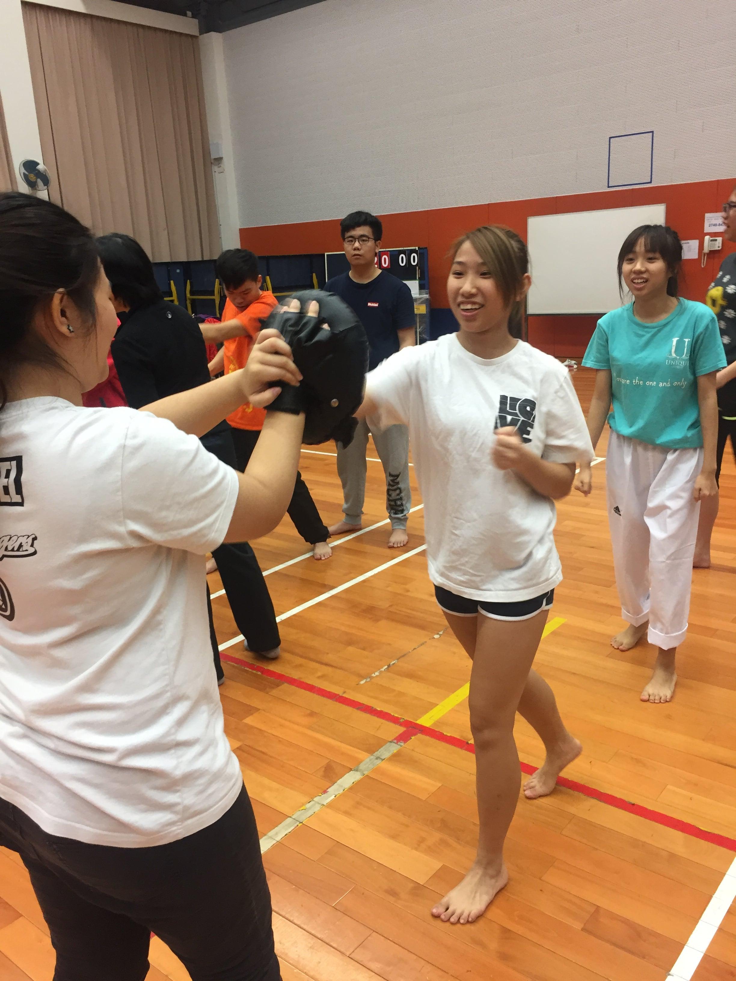 Students experienced basic techniques of karate and self-defense